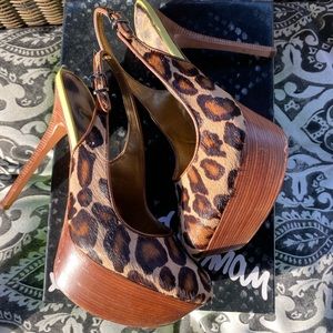 Sam Edelman Leopard Platform Sling Back size 8 M S-Nova